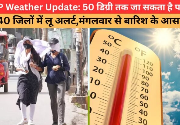 उत्तर प्रदेश में 46 डिग्री तापमान, 40 जिलों में लू का अलर्ट और बारिश की संभावना | up weather update