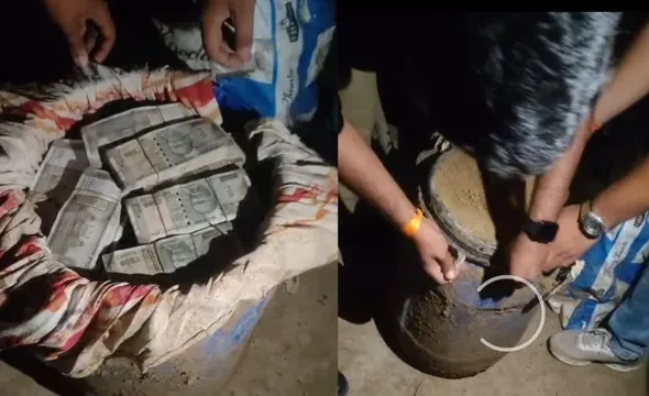 Crores in Cash Recovered from Three Buried Drums in Prayagraj