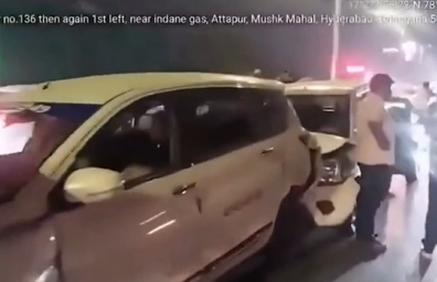 Six Cars Collide